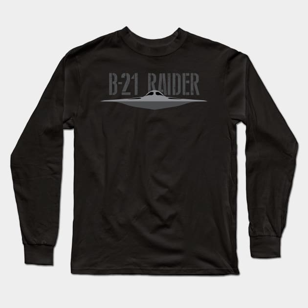 B-21 Raider Long Sleeve T-Shirt by MindsparkCreative